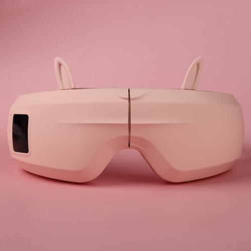 Eye Massager with Airbag Kneading,Constant Temperature Hot Compress, Multi-Frequency Vibration and Bluetooth Music (Rabbit-Pink, Large)