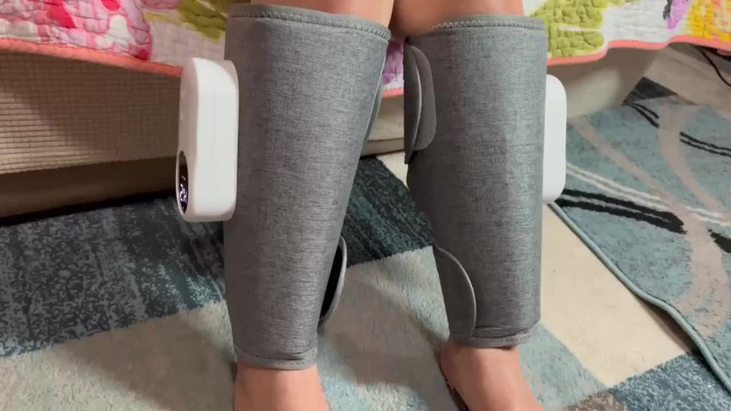 Compression Leg Massager Rechargeable - 2000mAh USB Portable Calf Thigh Knee Massager with 3 Intensity Levels for Home or Salon Spa Use