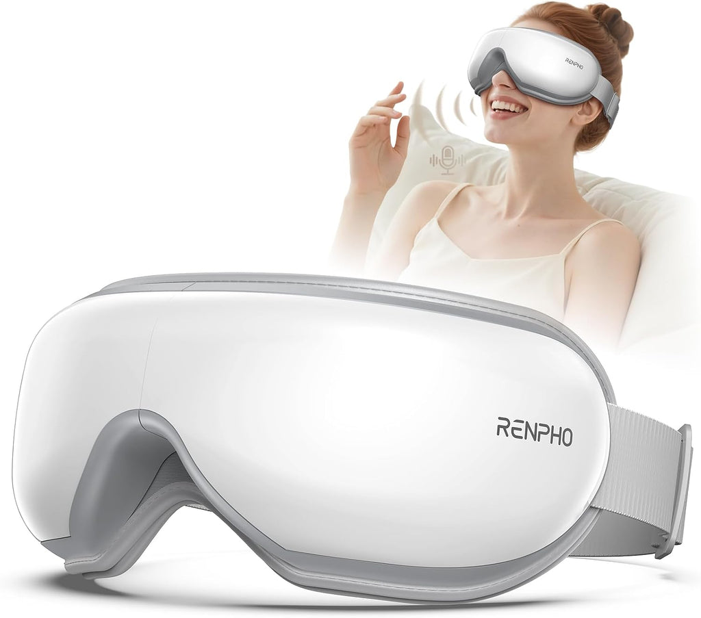 RENPHO Eyeris Smart Eye Massager with App Control, Eye Mask with Heat | Wireless Music for Dry Eyes and Head Tension, App-Controlled Eye Massager, Gift for Women and Men, FSA Eligible HSA
