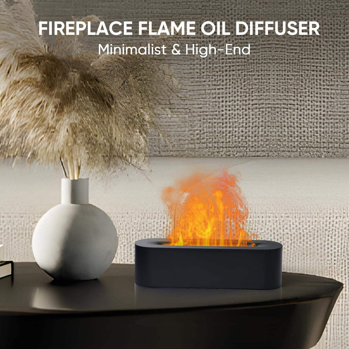 Sleek Warm Flame Ultrasonic Humidifying Essential Oil Diffuser – 150ml, Remote Control, 6-Hour Timer