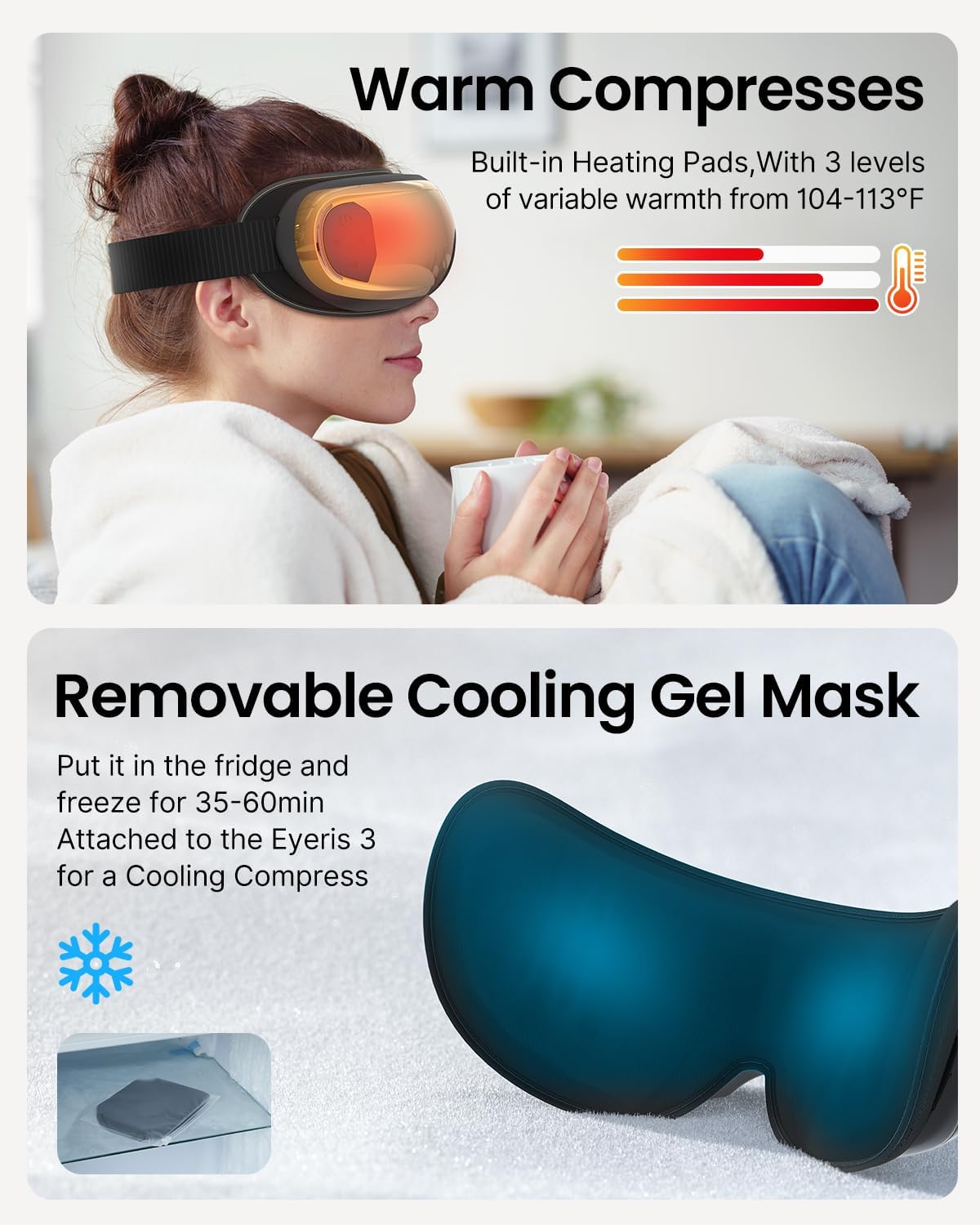 RENPHO Eyeris 3 Eye Massager with Heat and Cooling, Massaging Eye Mask