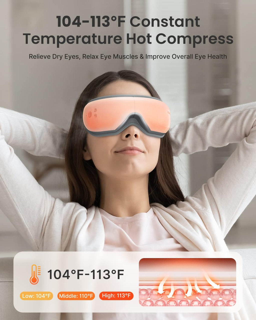 RENPHO Eyeris Smart Eye Massager with App Control, Eye Mask with Heat | Wireless Music for Dry Eyes and Head Tension, App-Controlled Eye Massager, Gift for Women and Men, FSA Eligible HSA