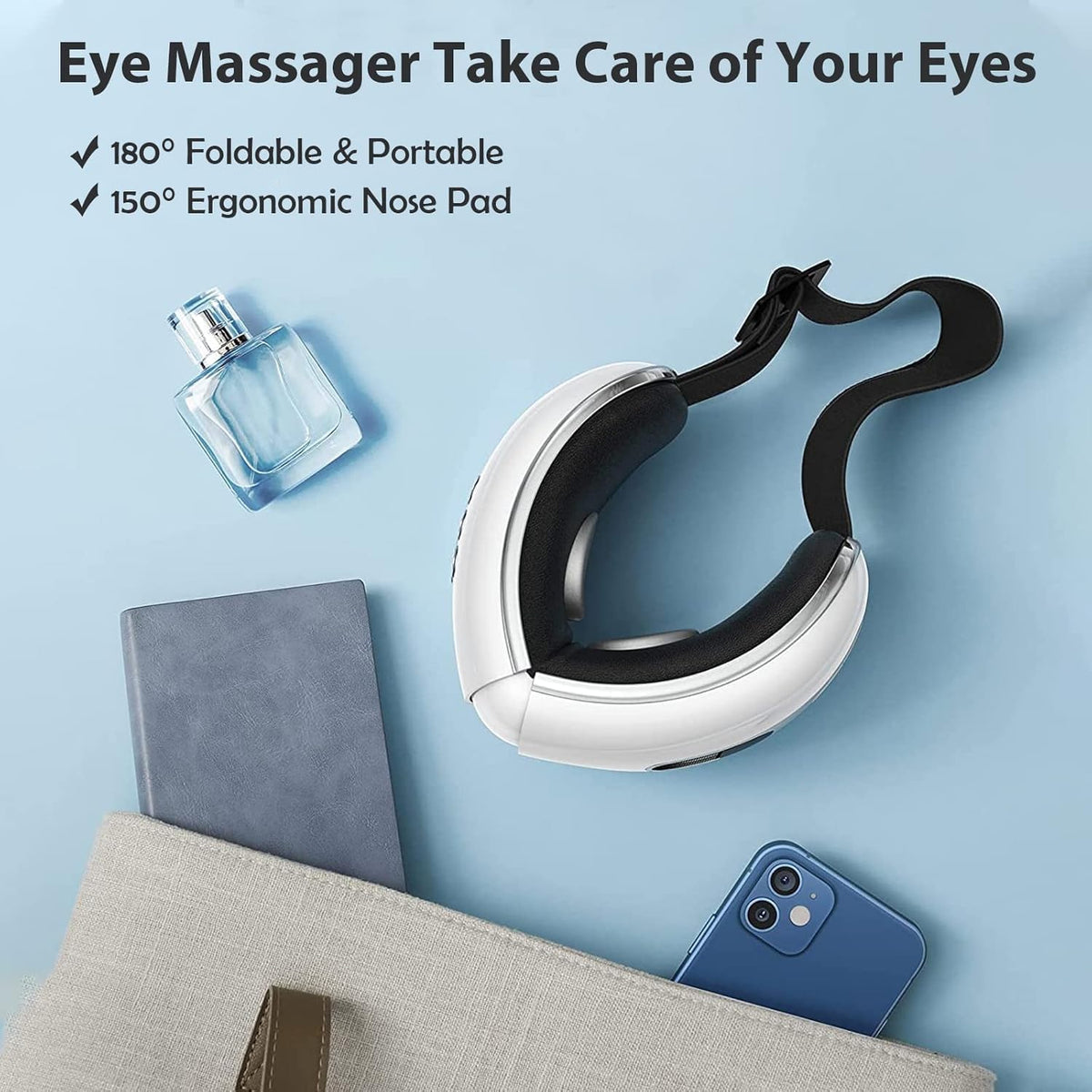 Eye Massager with Heat and Cooling for Migraines Dry Eyes Heated Eye Massager for Sleeping Travel Birthday Gifts for Women and Men