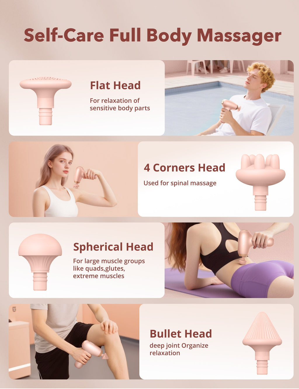 TaoTronics TT-PCA006 Portable Mini Massage Gun, Quiet Deep Tissue Massager for Everyday Muscle Relief