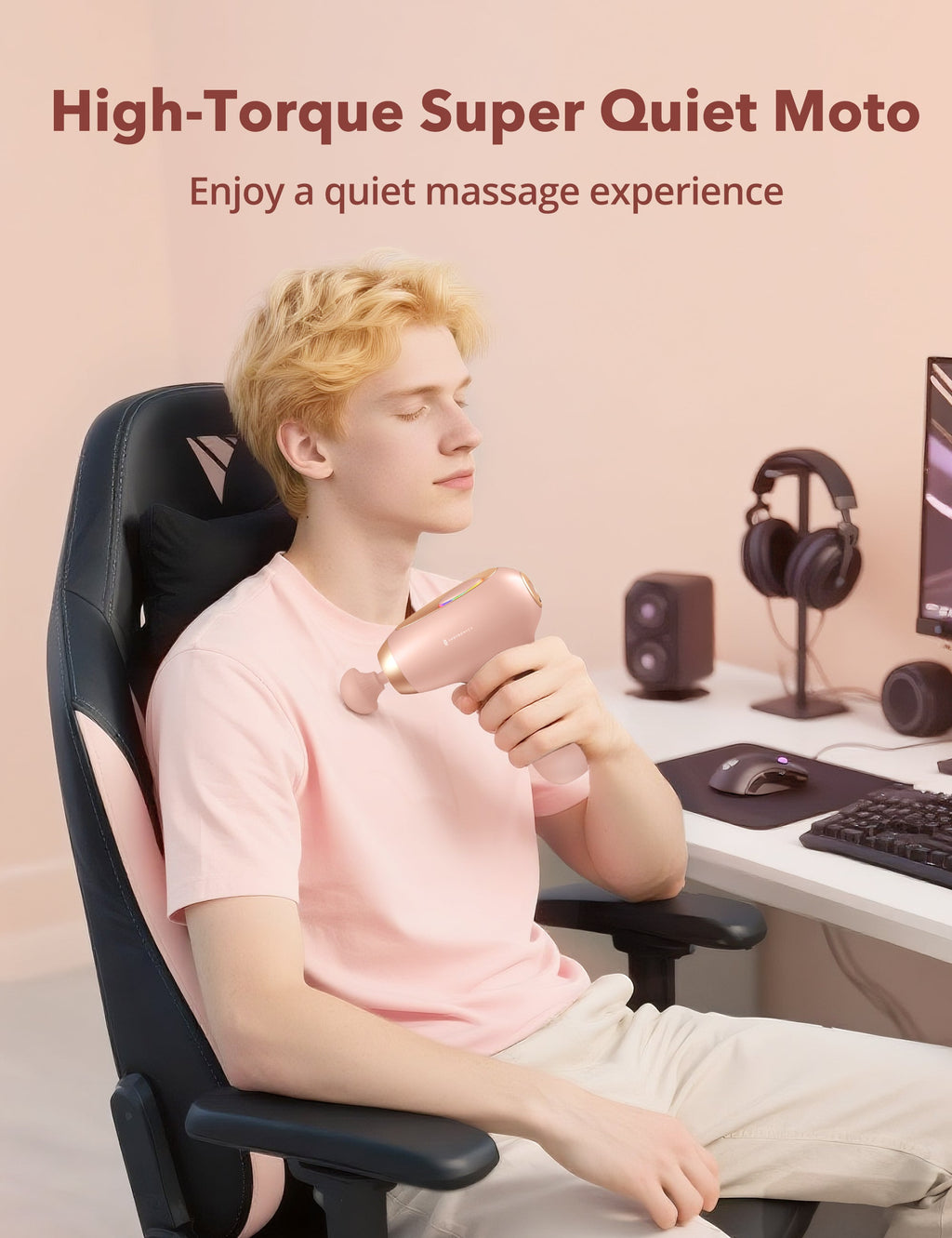 TaoTronics TT-PCA006 Portable Mini Massage Gun, Quiet Deep Tissue Massager for Everyday Muscle Relief