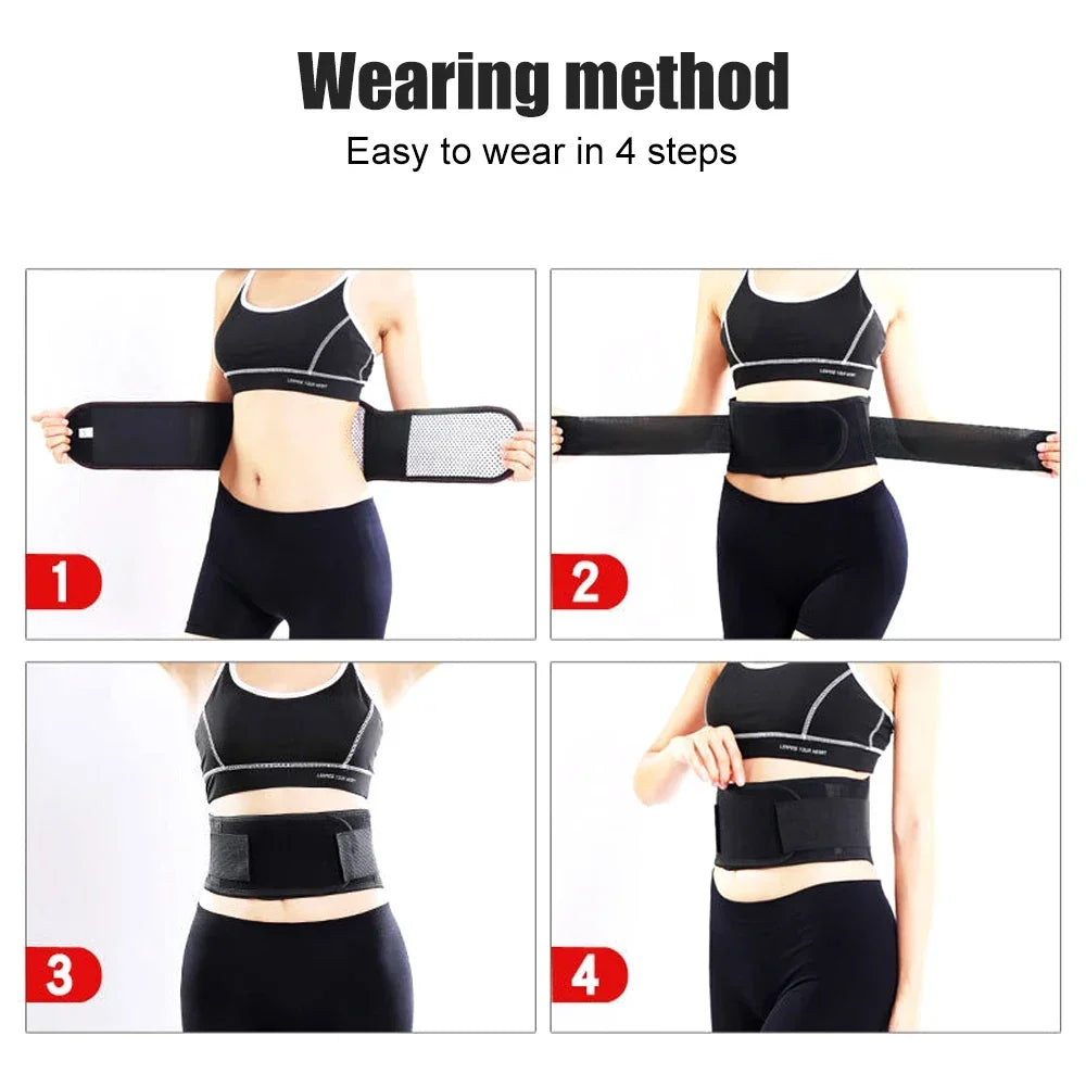 Magnetic Self-Heating Lumbar Support Belt – Back Pain Relief