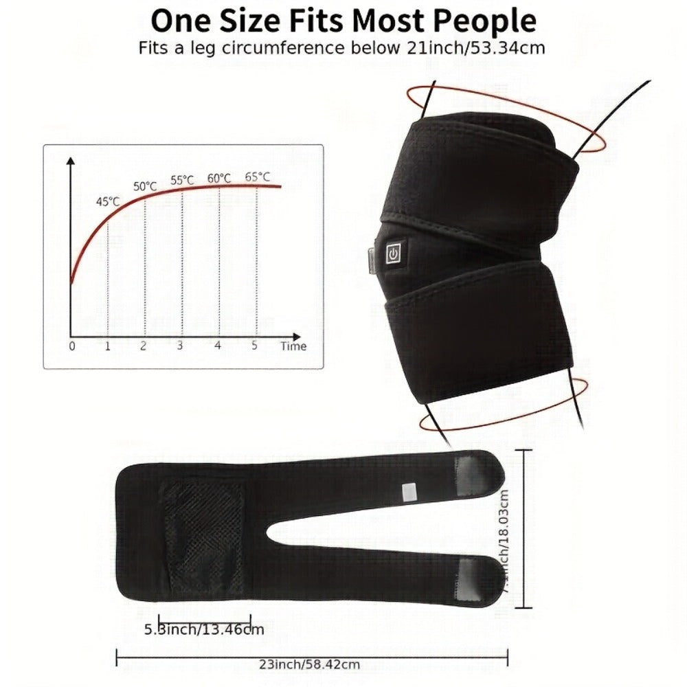Knee Massager with Heat, 3-Level Heating Pad for Knee Pain, Joint & Warmth, Anti-Slip Breathable Knee Brace for Men & Women